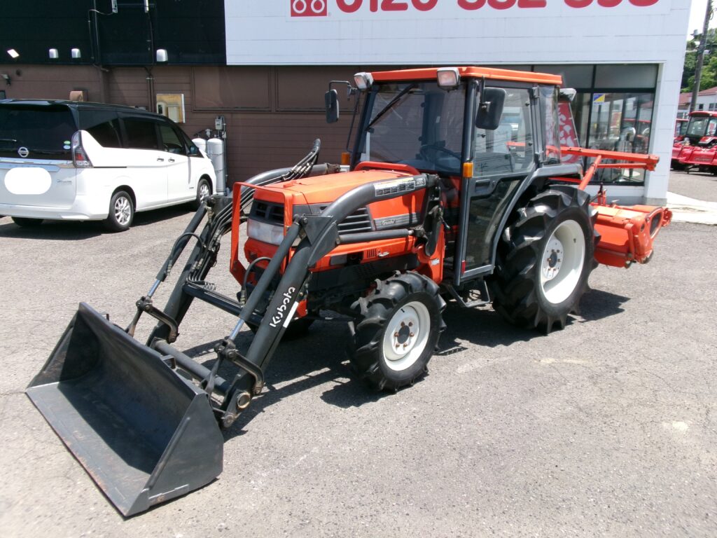 クボタ トラクター+ロータリー+フロントローダー GL320+RL-7G+GLH320